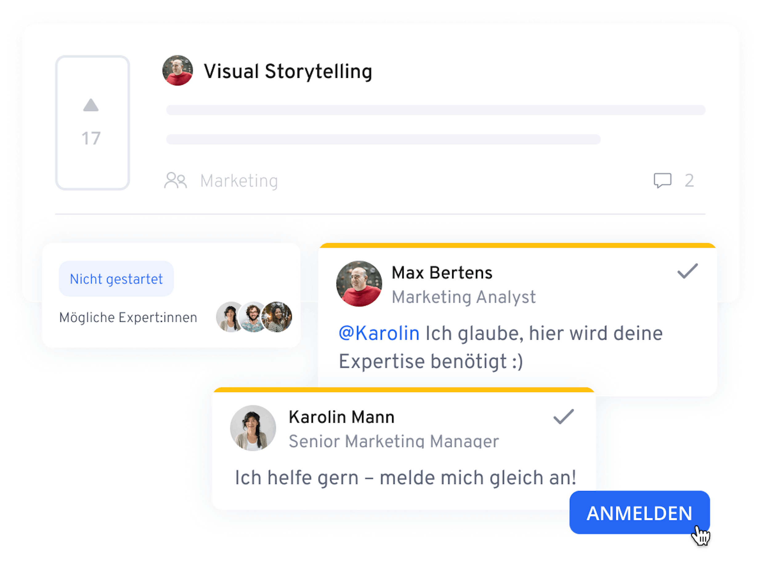 Finden Sie die in der E-Learning-Software hinterlegten Expert:innen, die zur Kurserstellung beitragen können.