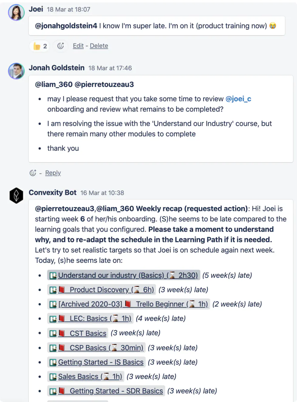 staying on track onboarding