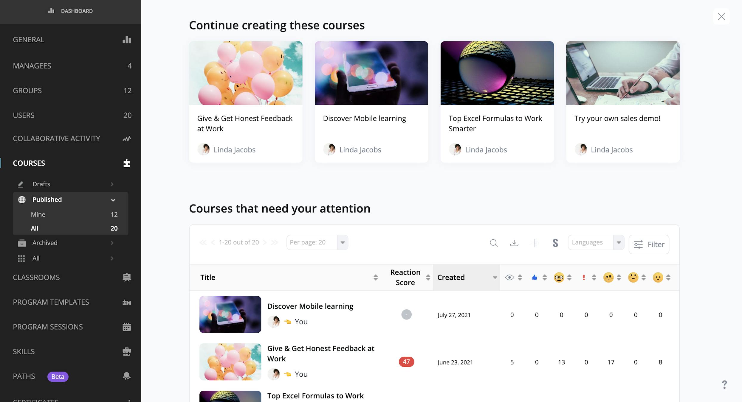 quick access to priority courses