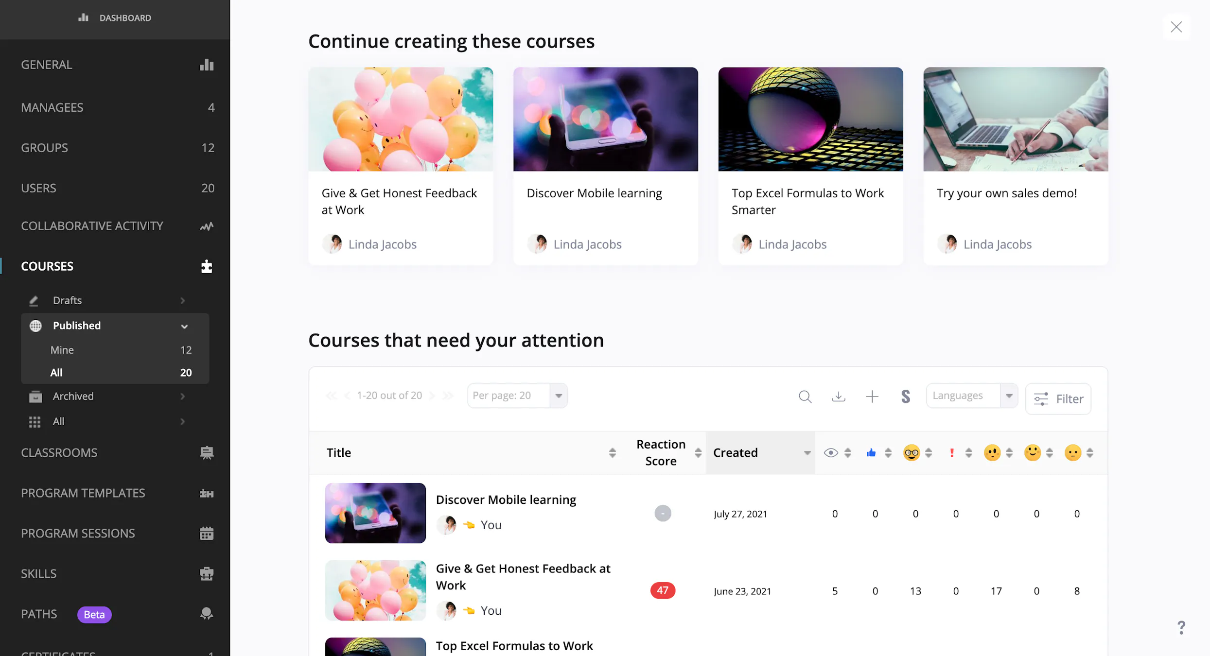 quick access to priority courses