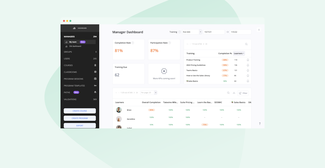 Product Update Manager Dashboard