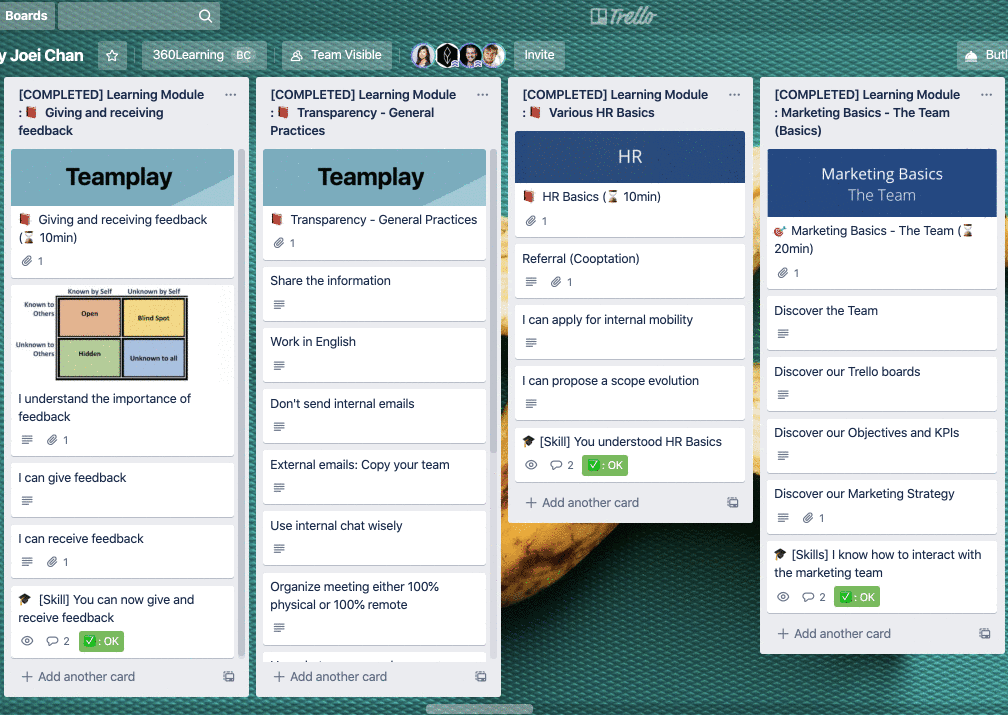 onboarding Trello overview