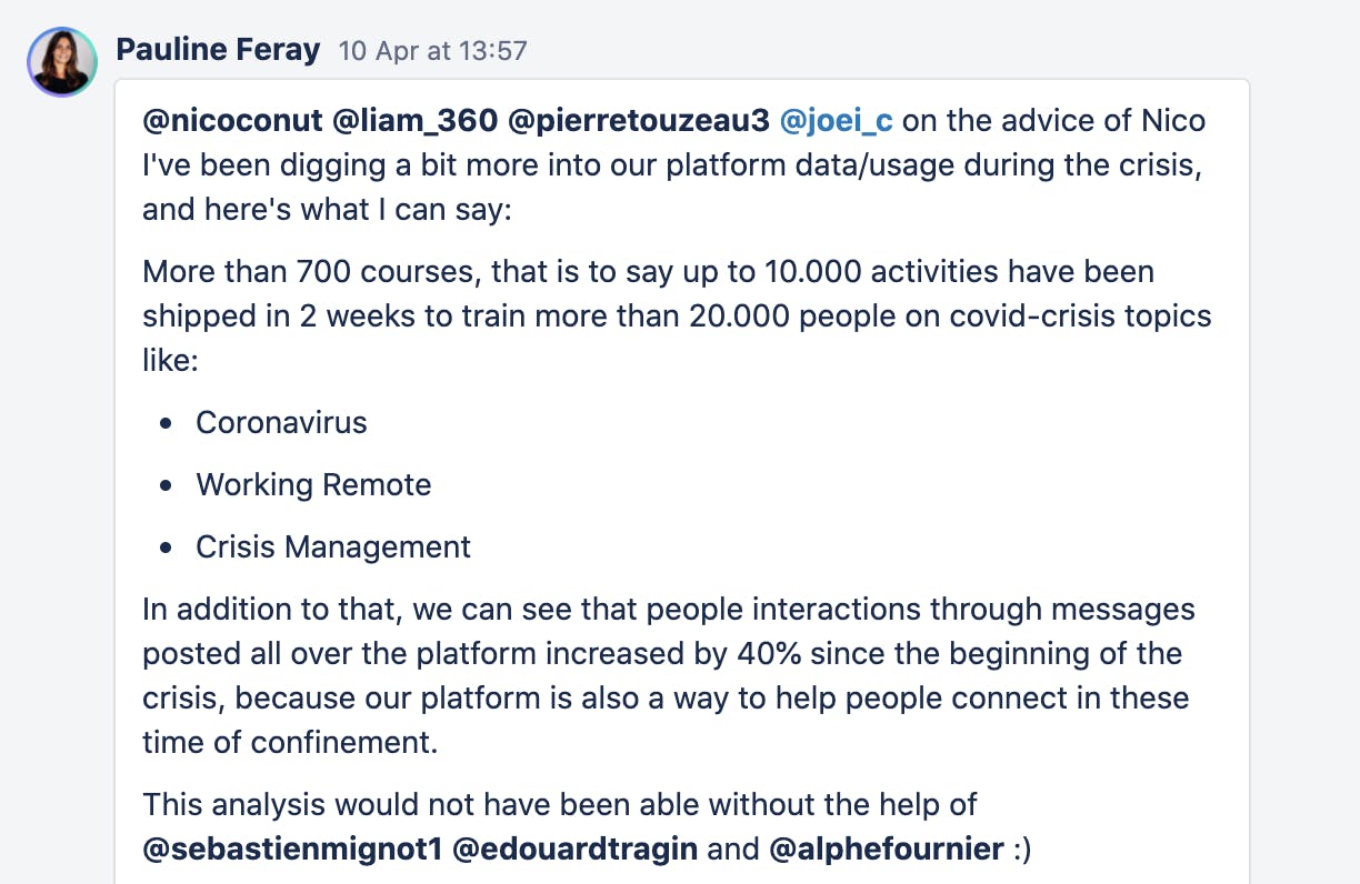 Trello card with product stats