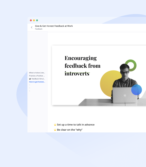 Product update course navigation