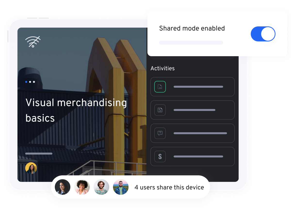 Illustration for shared mode on mobile | 360Learning
