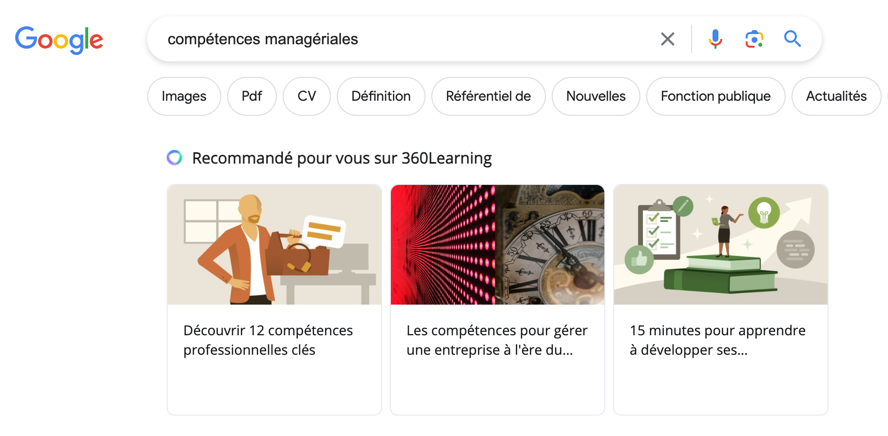 Extension 360Learning pour Chrome