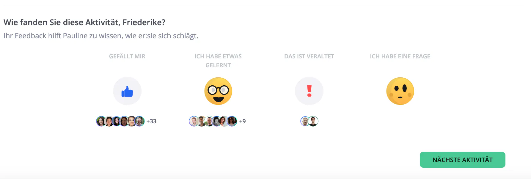 Reactions Feedback