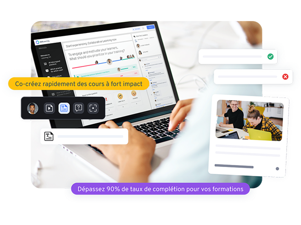 Illustration produit pour la création de cours rapidement | 360Learning