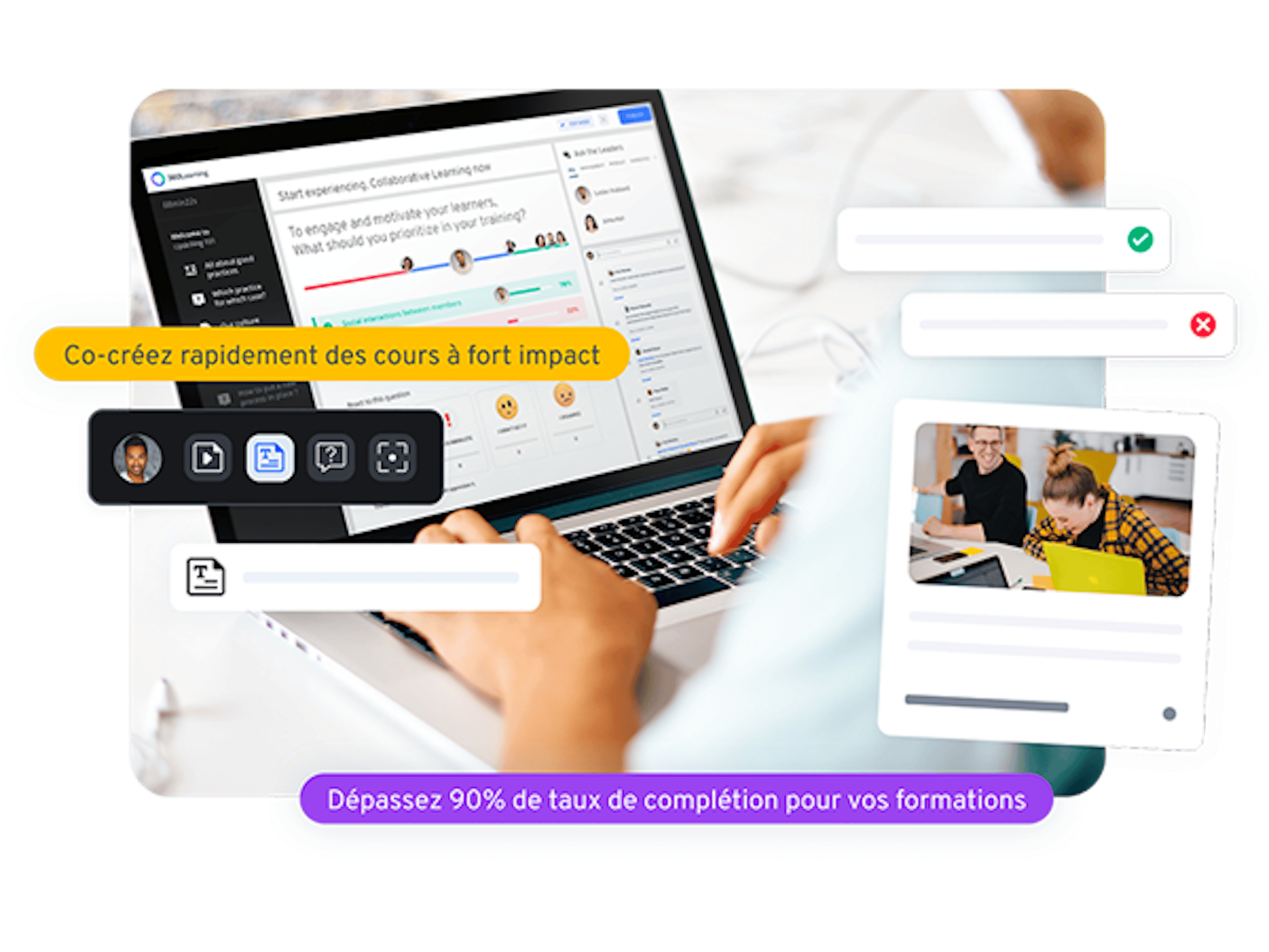 Illustration produit pour la création de cours rapidement | 360Learning