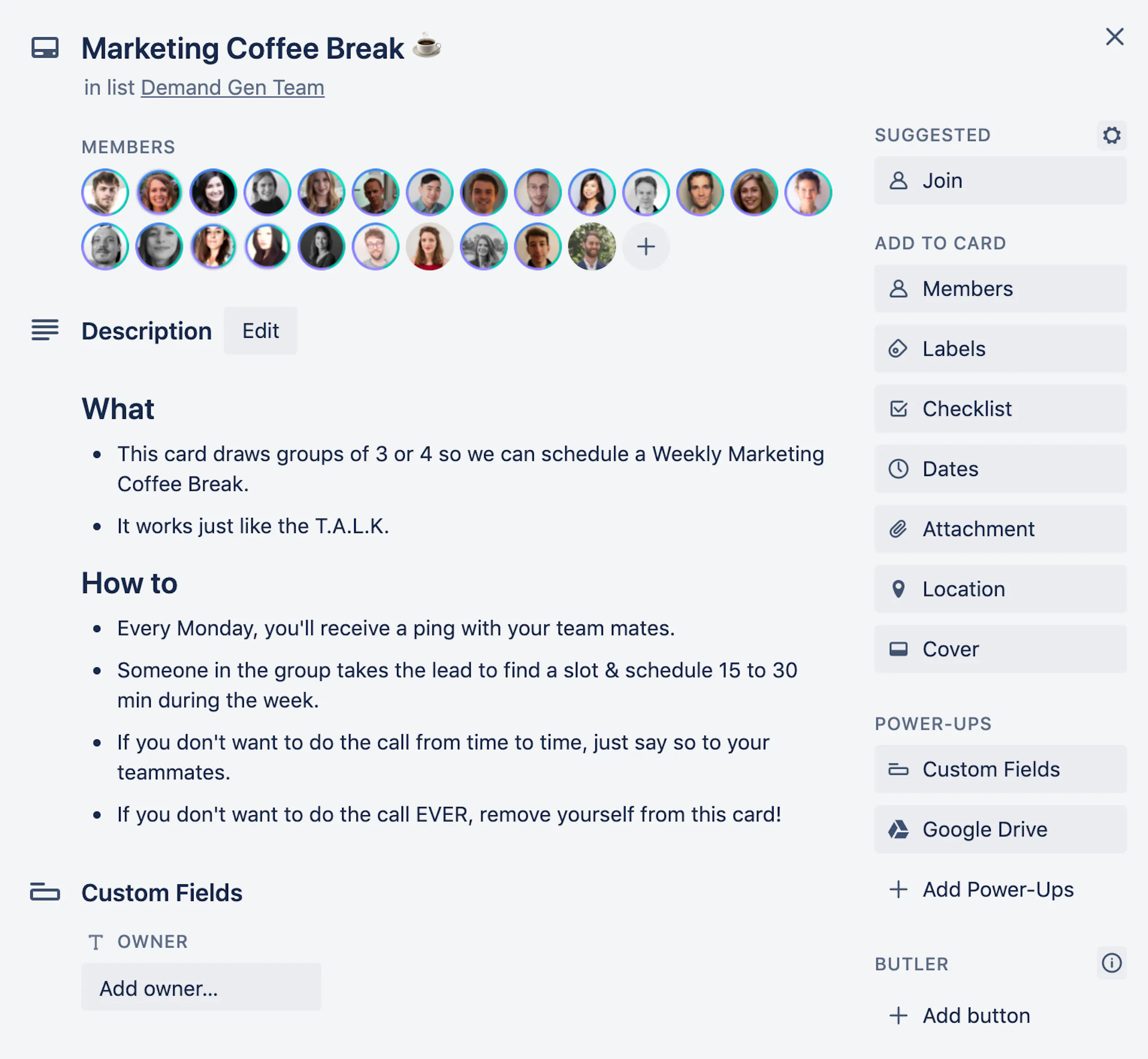 Random coffee as collaborative learning technique