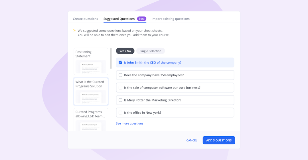 Product Update: Generative AI Question Creator, Authoring Flow