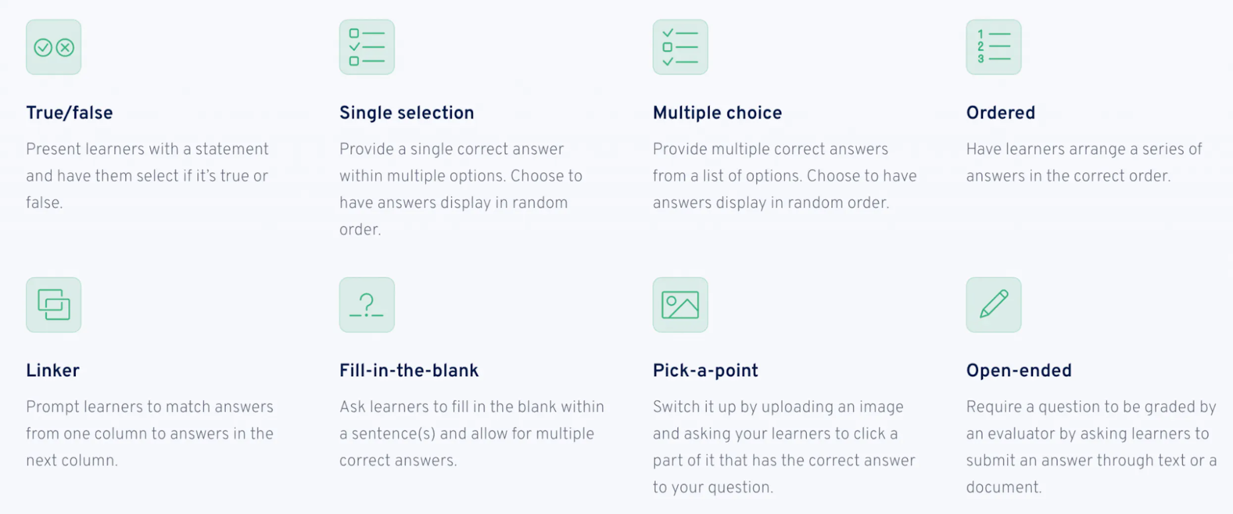 performance based training question types