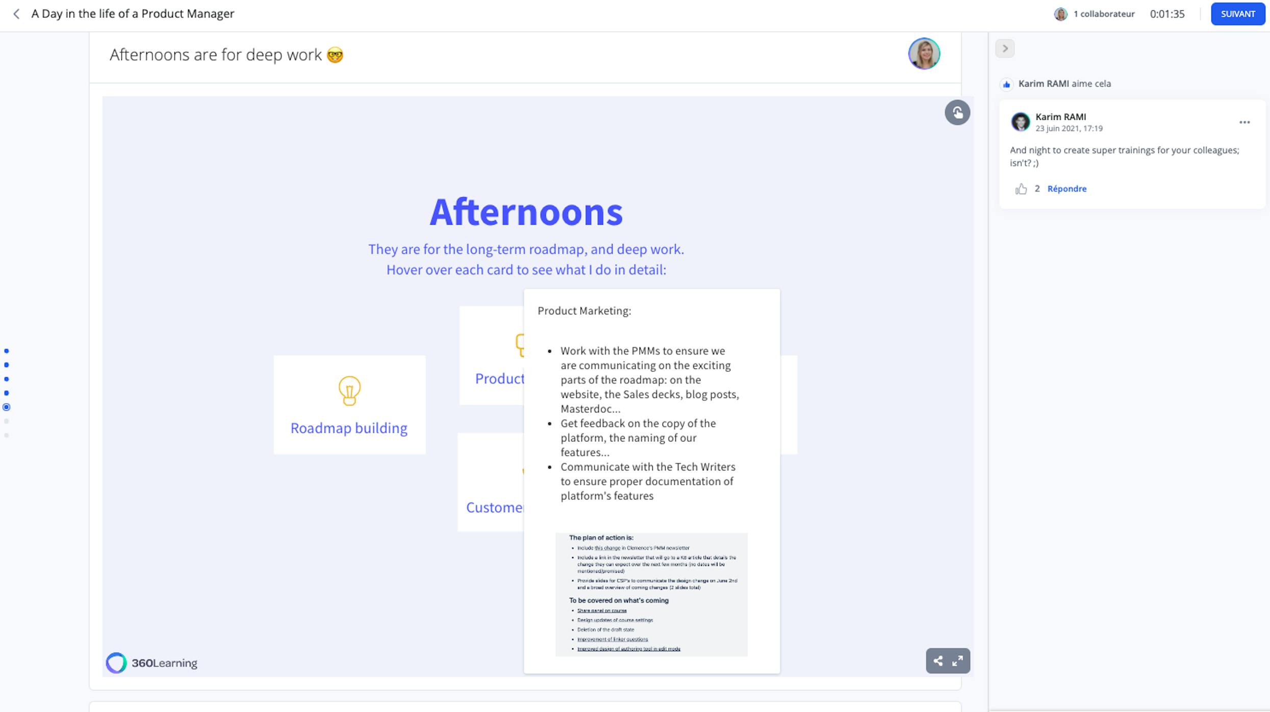 Un cours sur la plateforme 360Learning 