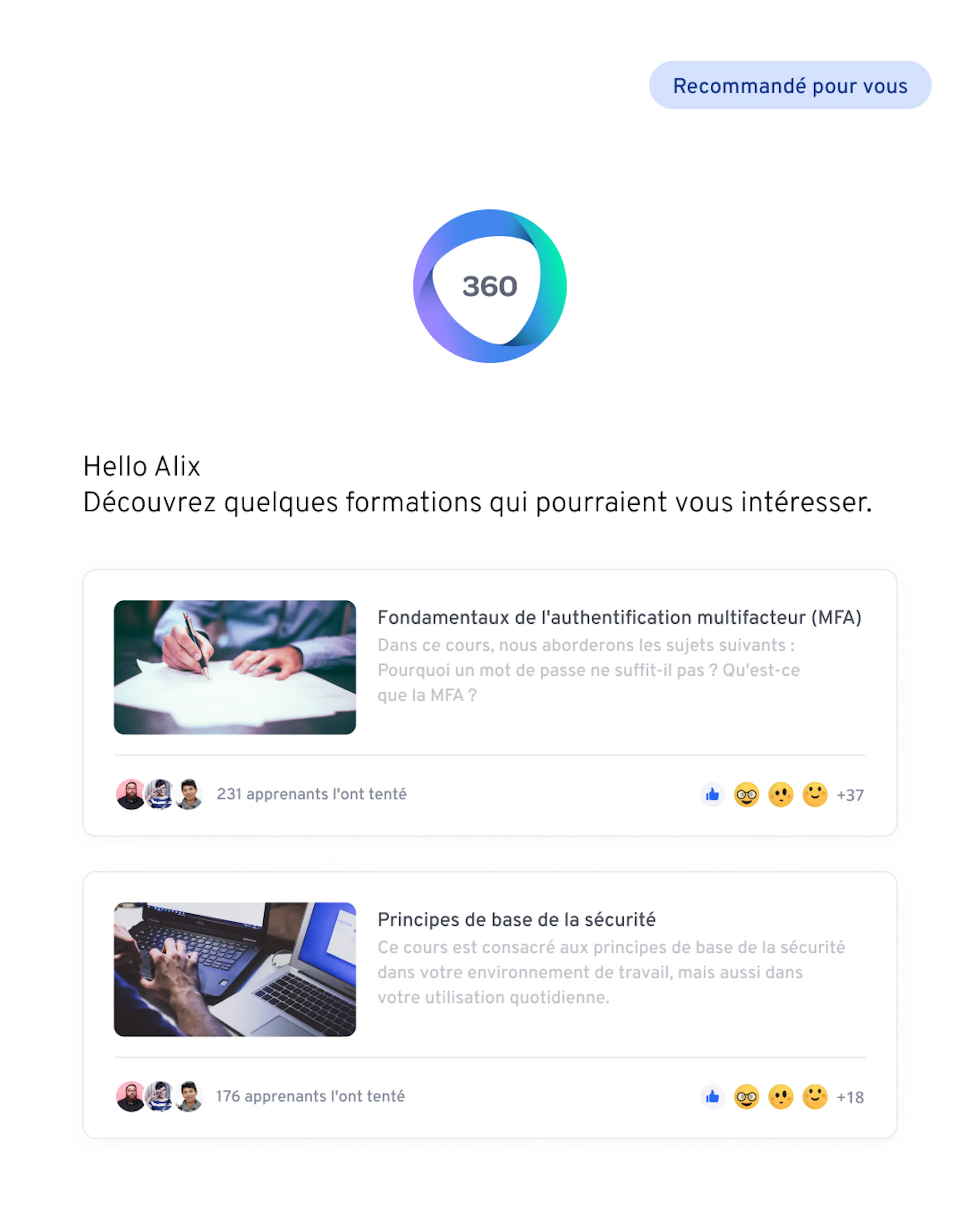 Recommandations par l'IA | 360Learning