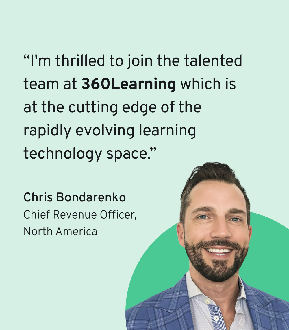 Former Docebo Sales Leader Chris Bondarenko Joins 360Learning as North American Chief Revenue Officer to Accelerate Expansion