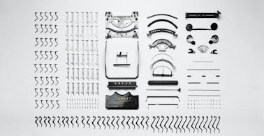 Typewriter parts representing LMS integration