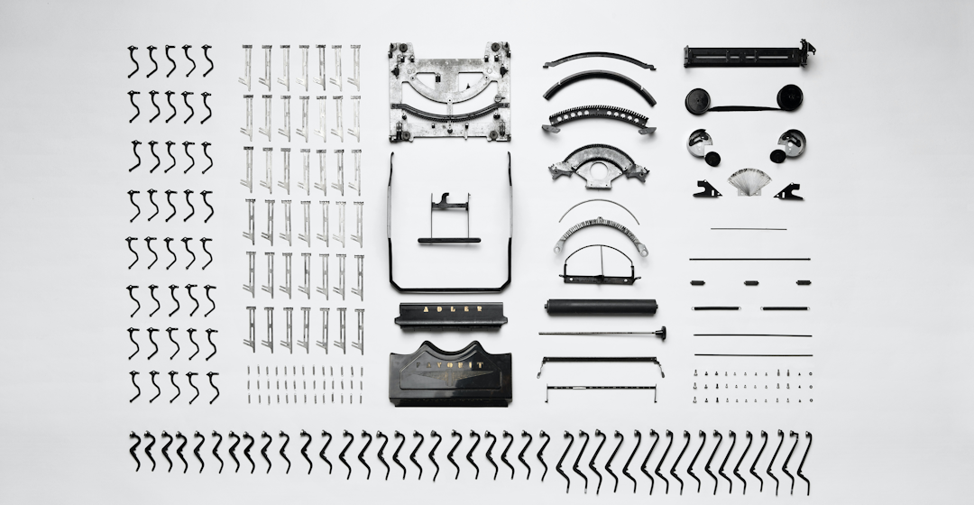 Typewriter parts representing LMS integration
