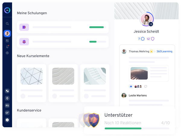 Diese Learning-Software für Unternehmen ab 100 Nutzern hat eine intuitive Benutzeroberfläche - alle Kurse sind nur einen Klick weit entfernt. 