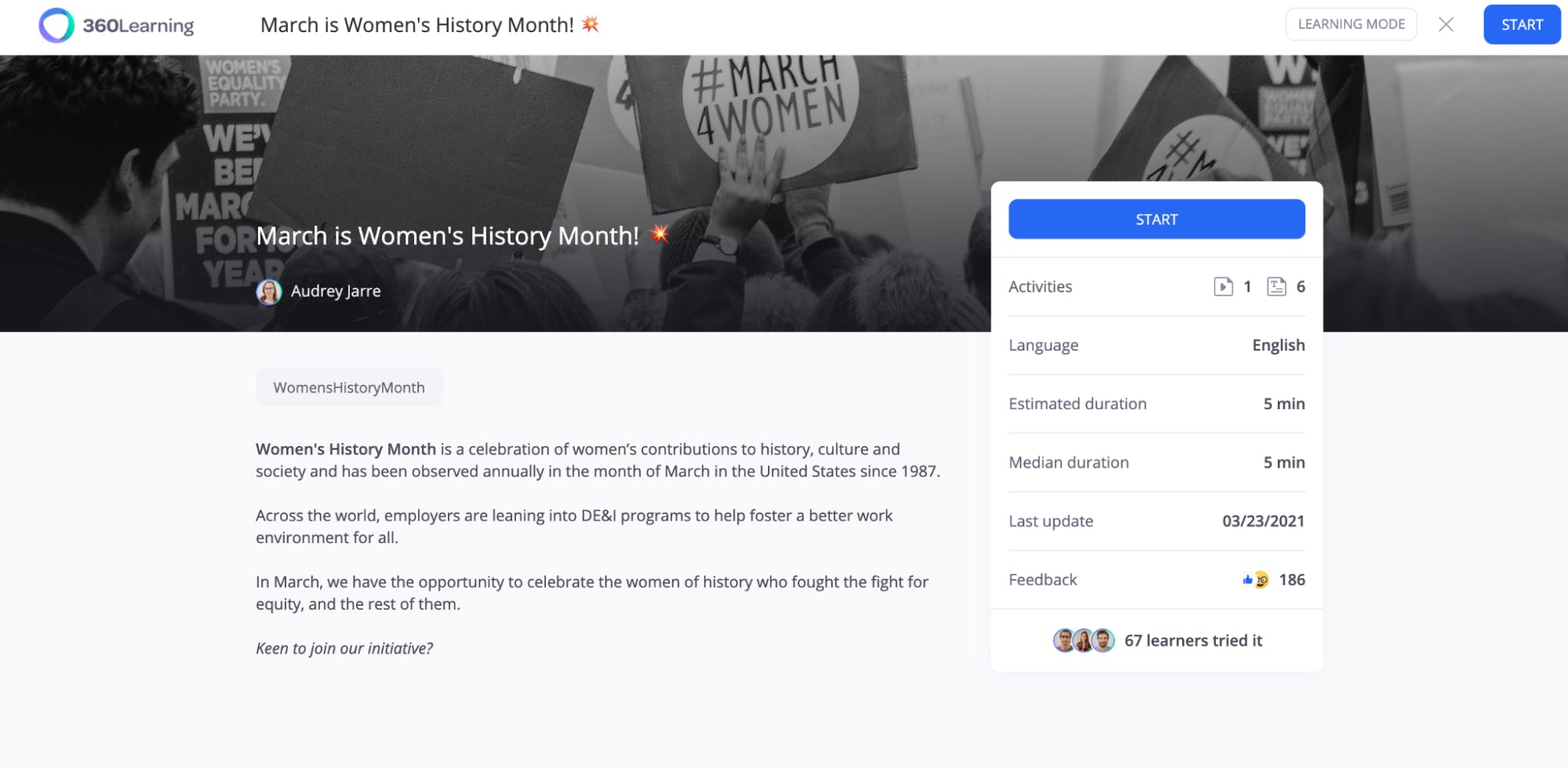 Women's History Month Course