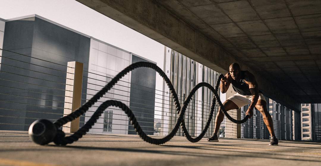 man exercising representing training