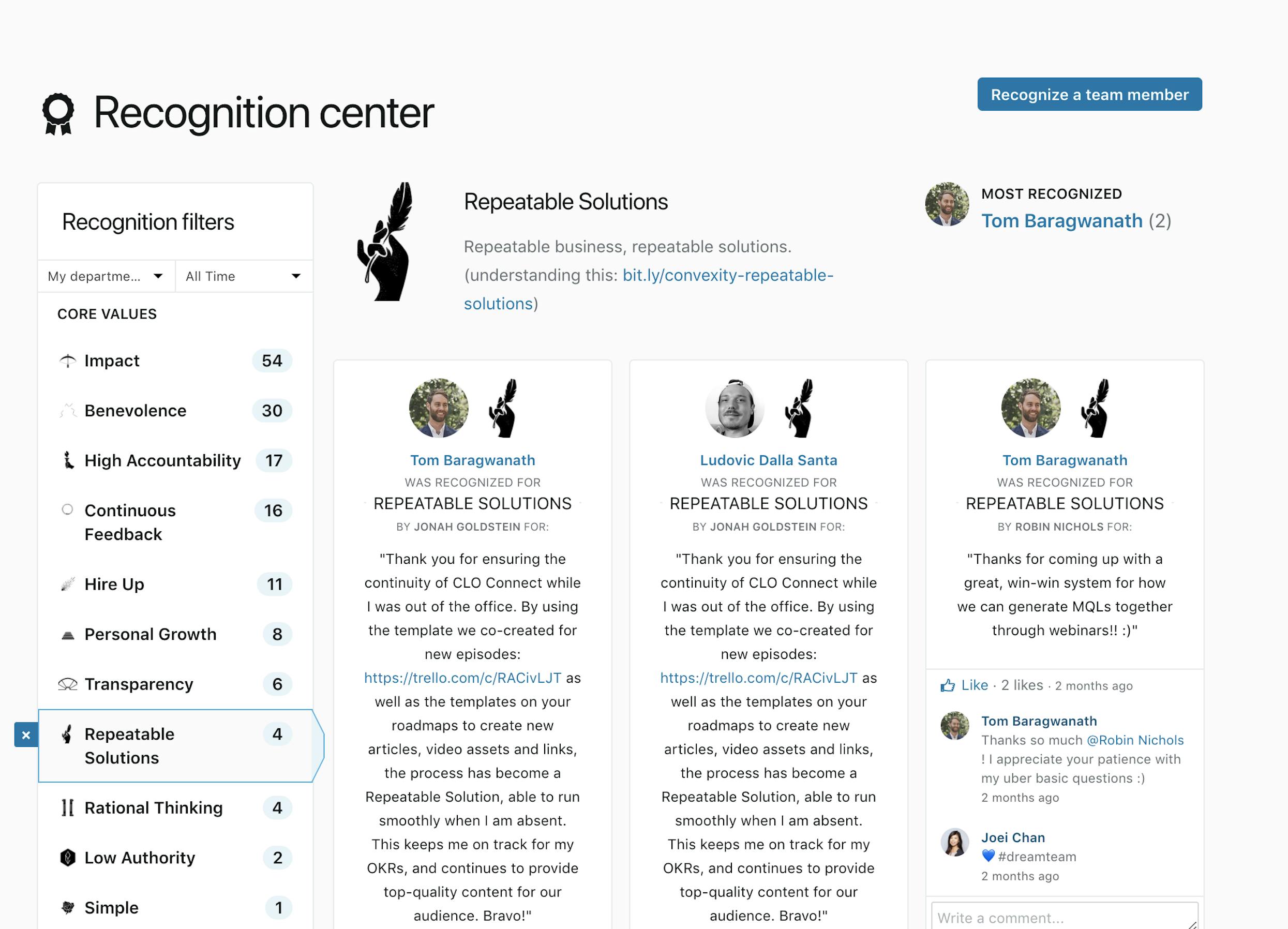 Recognition center