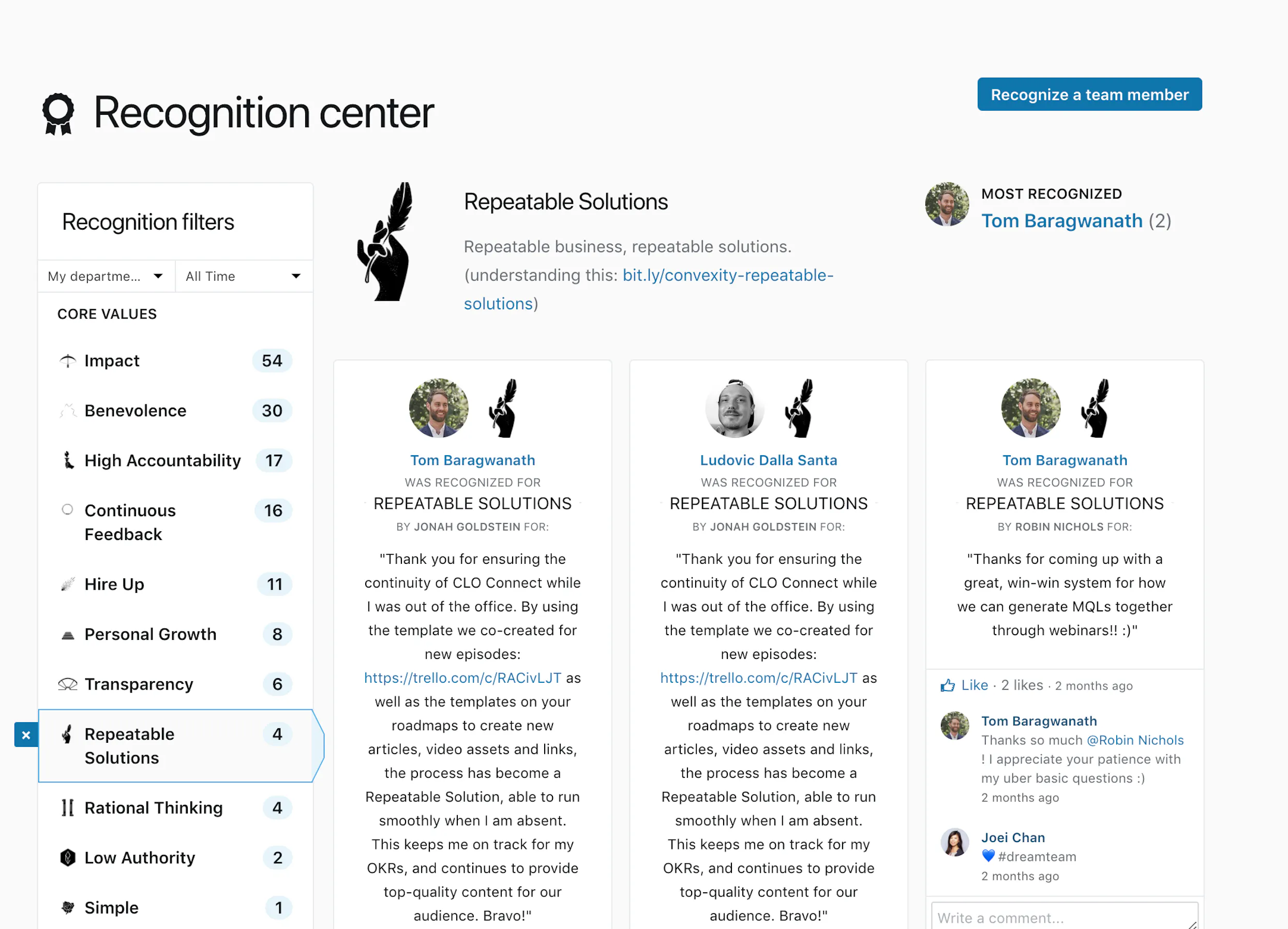 Recognition center