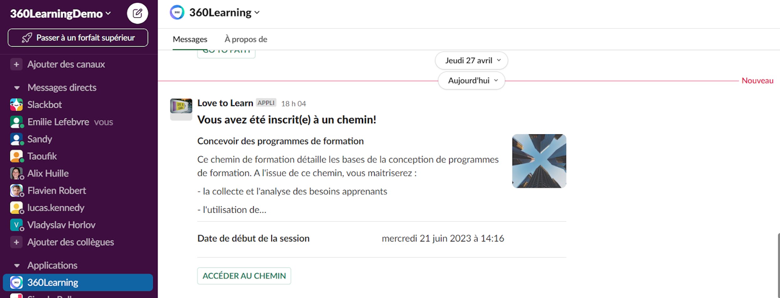 Intégration Slack