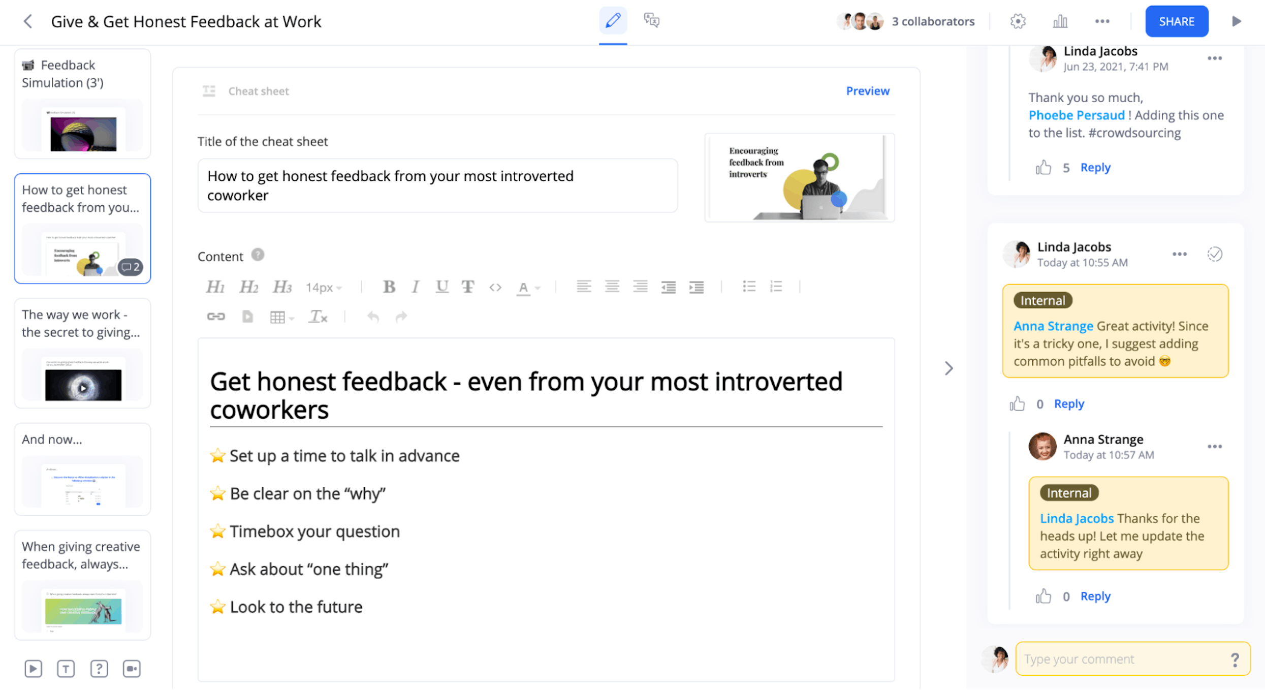 co-authors and internal feedback for wordpress crash course