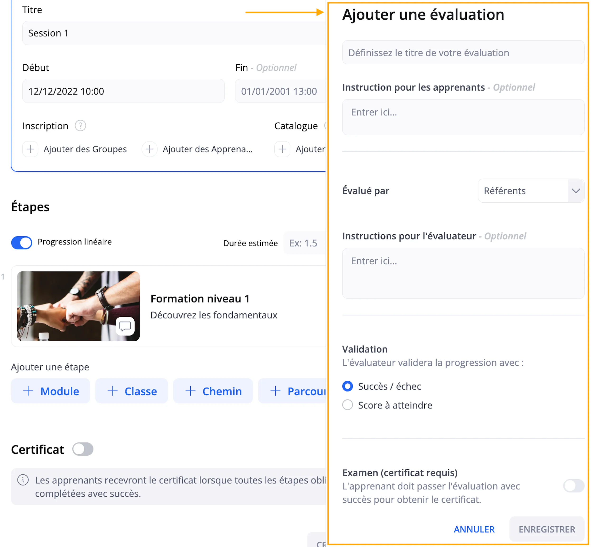 Évaluation dans les chemins | 360Learning