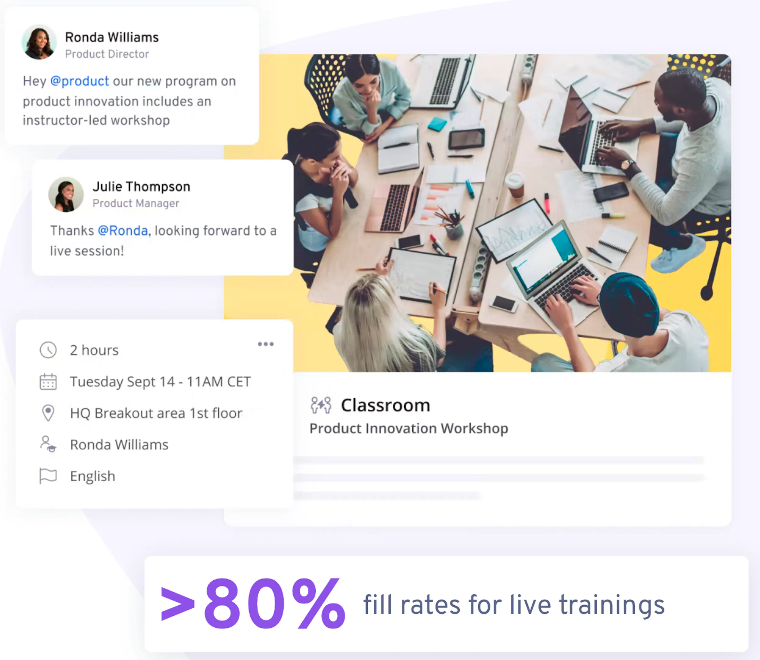 360Learning’s platform is used to run both live remote employee training and asynchronous training