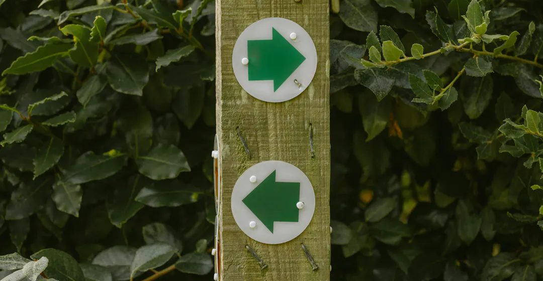 zwei Pfeile, die Entscheidung zwischen zwei LMS Anbietern symbolisieren