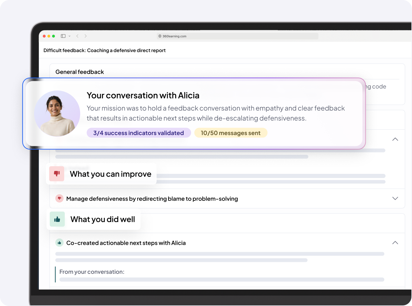 Actionable feedback