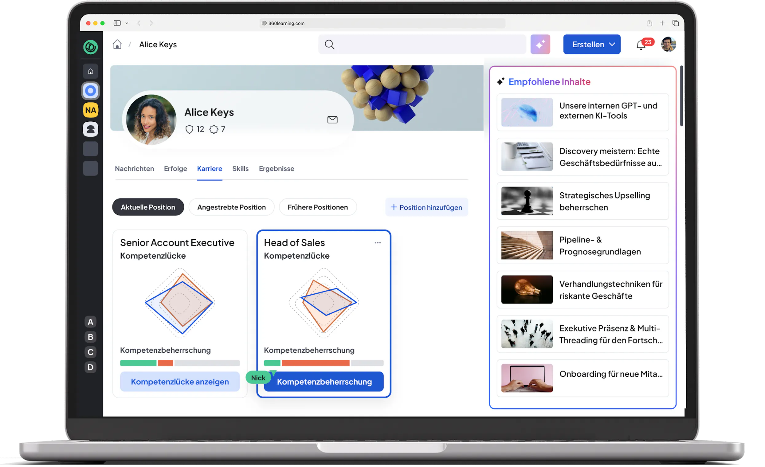skills dashboard 360Learning