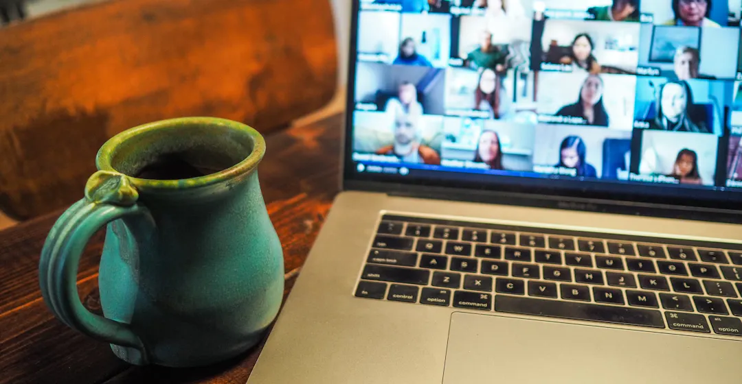 Hybrid work team Zoom call