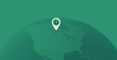 Illustration of 360Learning's logo over the North America region