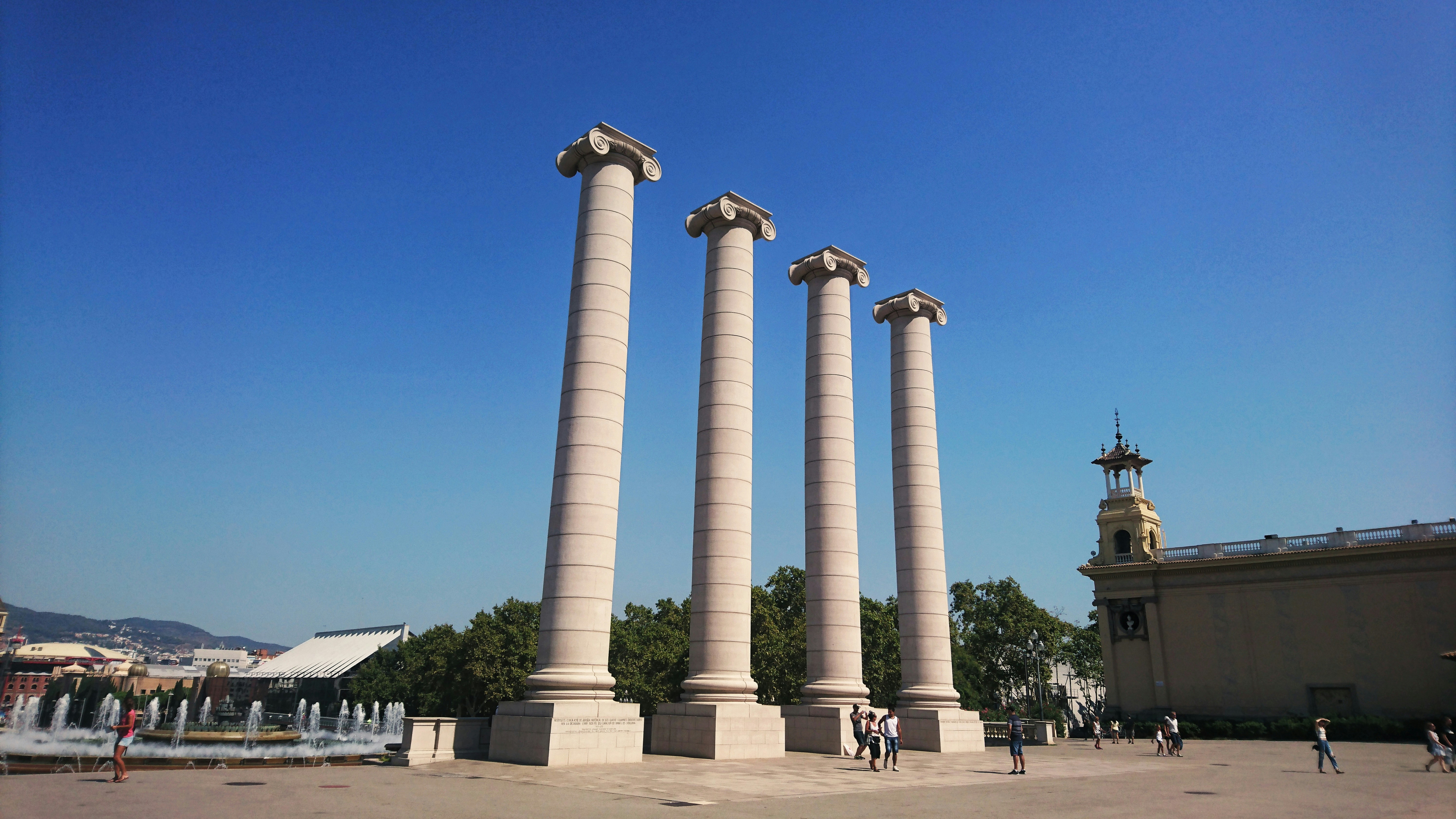 Photo of four columns representing four pillars for culture change interventions