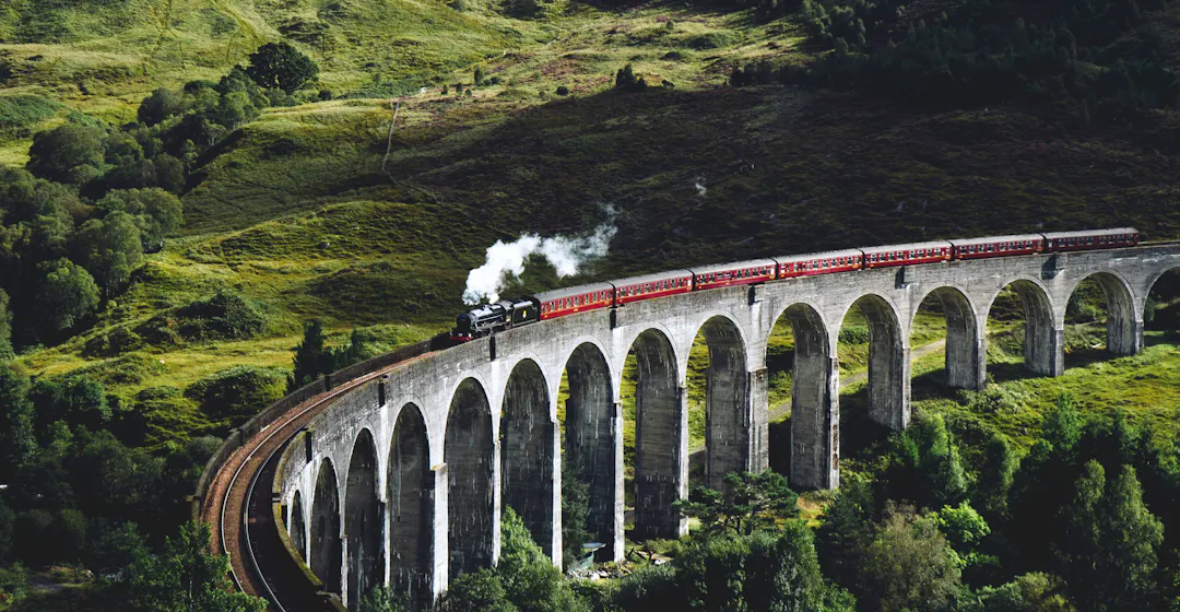 The Hogwarts Express train crossing viaduct representing skill training