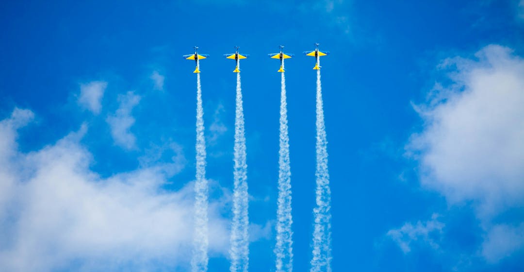 Four planes representing four steps for implementing enterprise-wide skills-based learning.