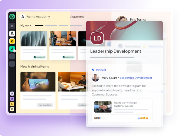 360 Learning Sample Interface 360Learning's Learning Experience Platform (LXP)