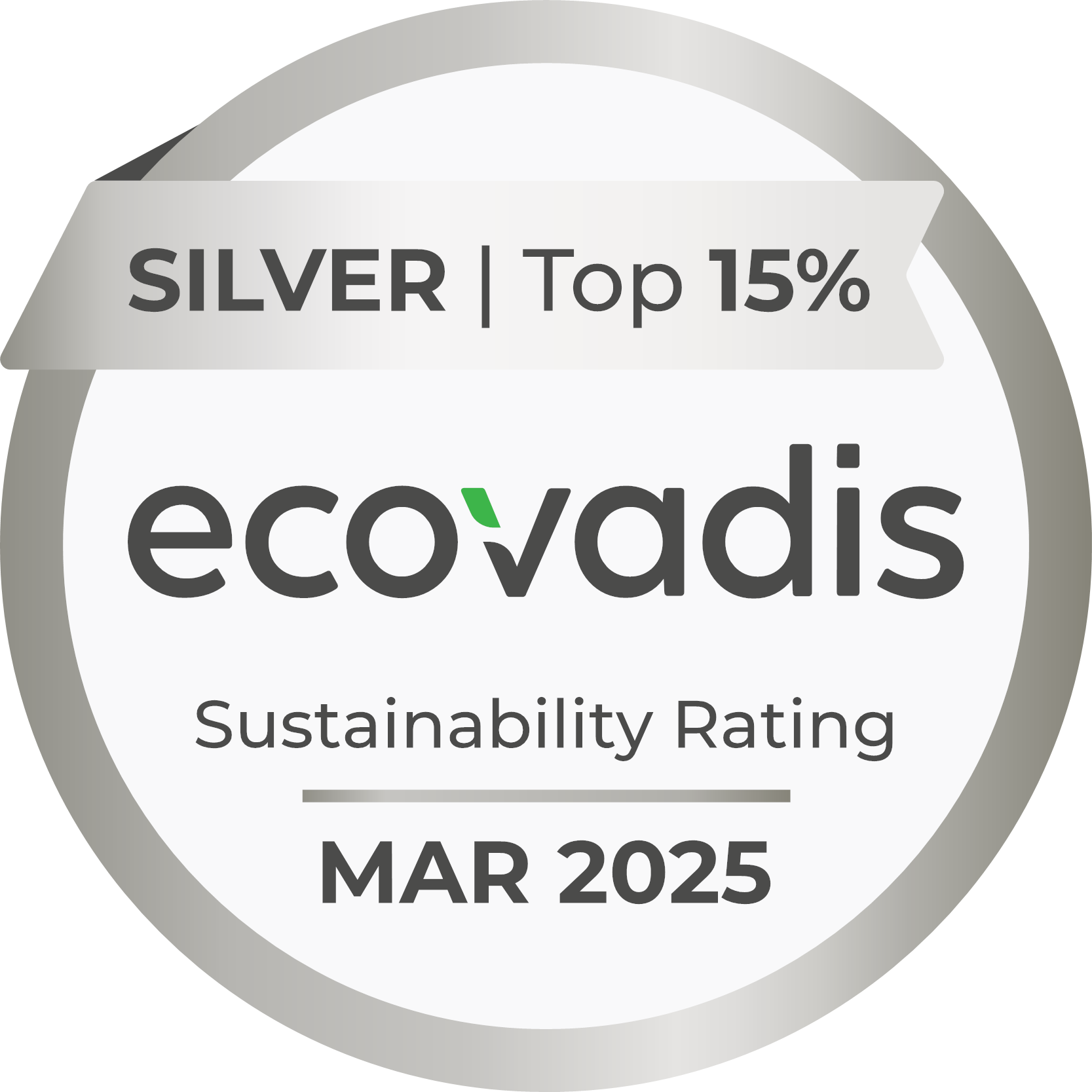 Thanks to these actions, we have achieved a Silver Medal from ECOVADIS  with a score of 74.