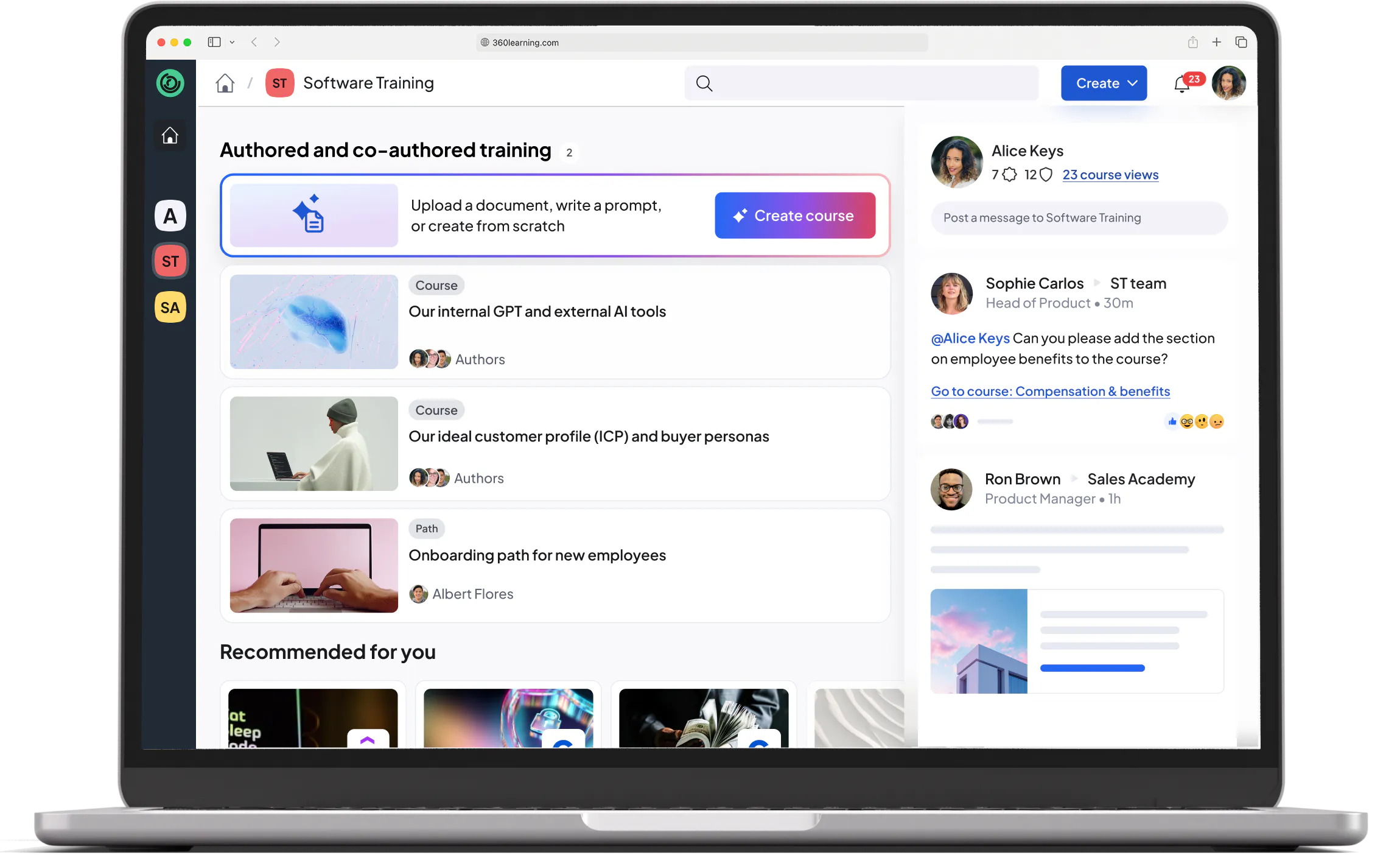 Software Training LMS for Product Adoption | 360Learning