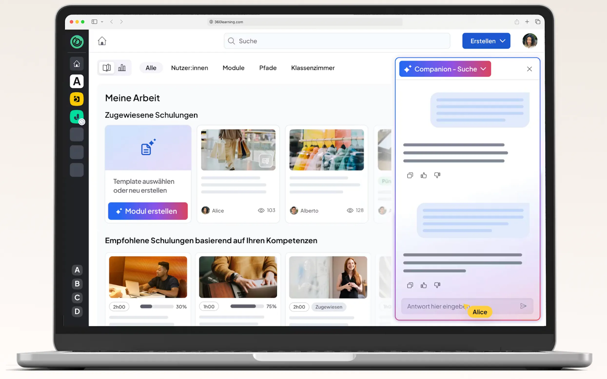 Lernplattform fuer unternehmen 360Learning