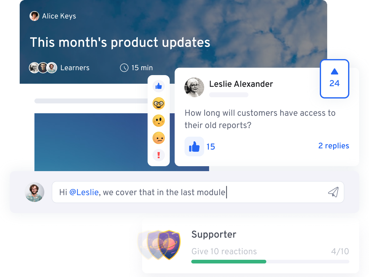 Product illustration Learn | 360Learning