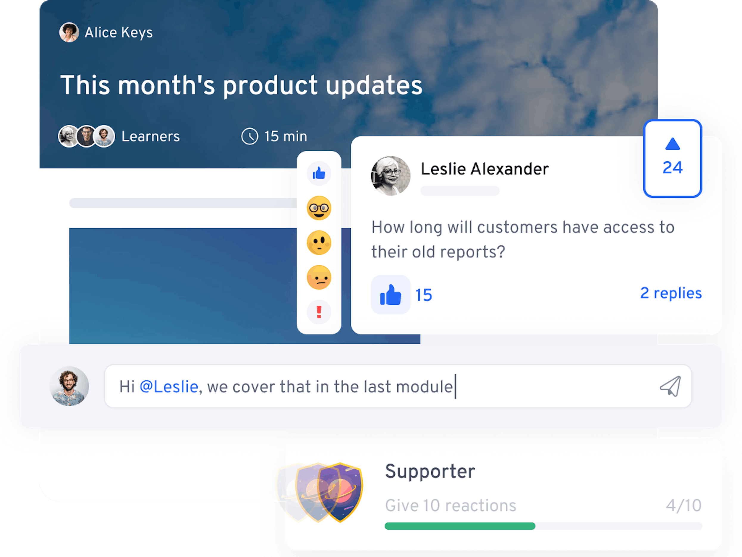 Product illustration Learn | 360Learning