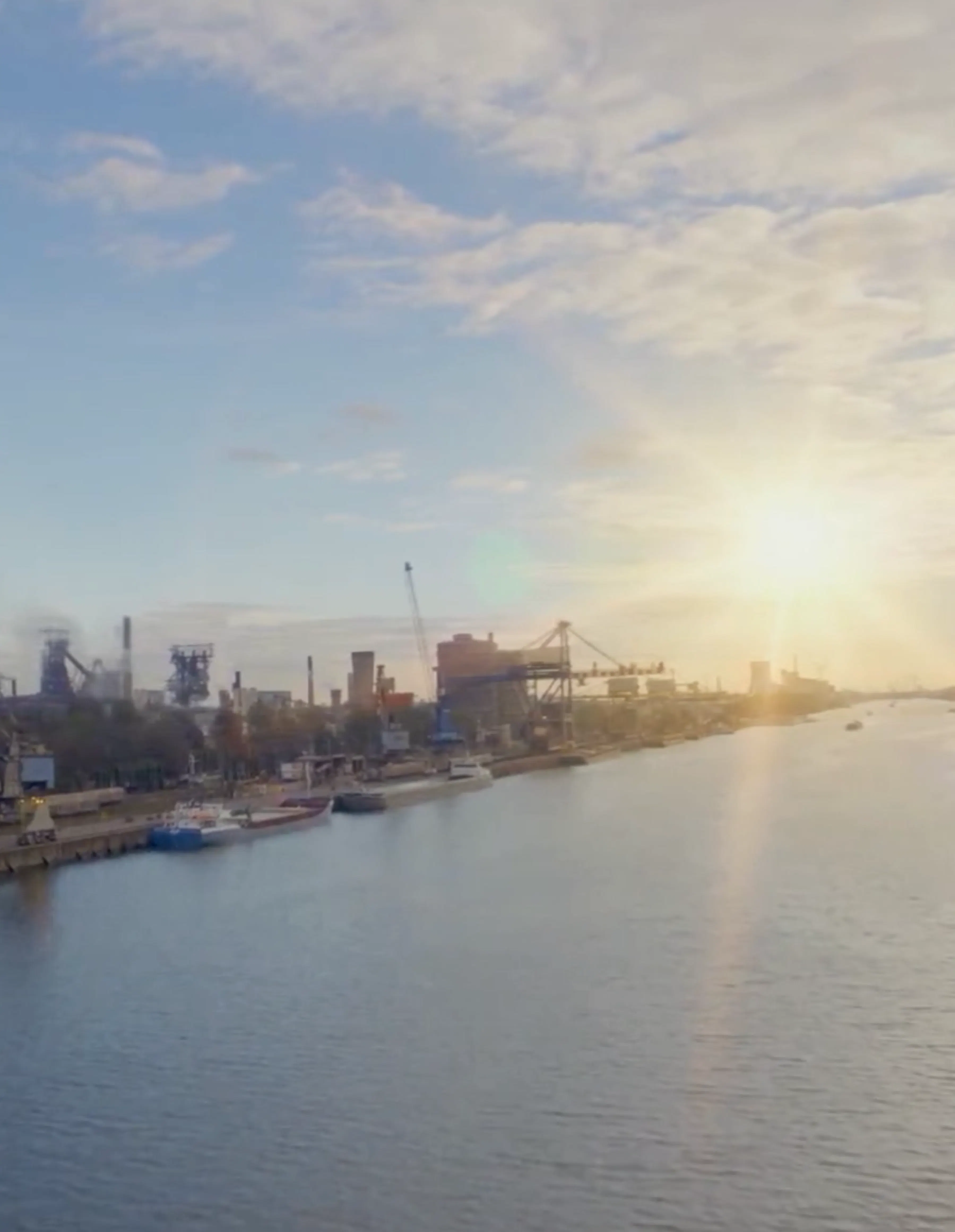 River sunrise manufacturing site