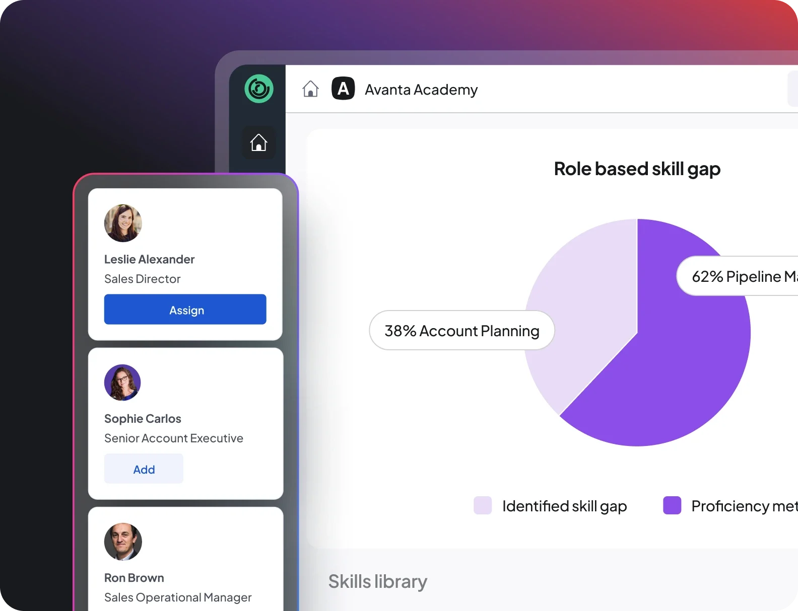 Charts on desktop app and learners assigned to course on mobile