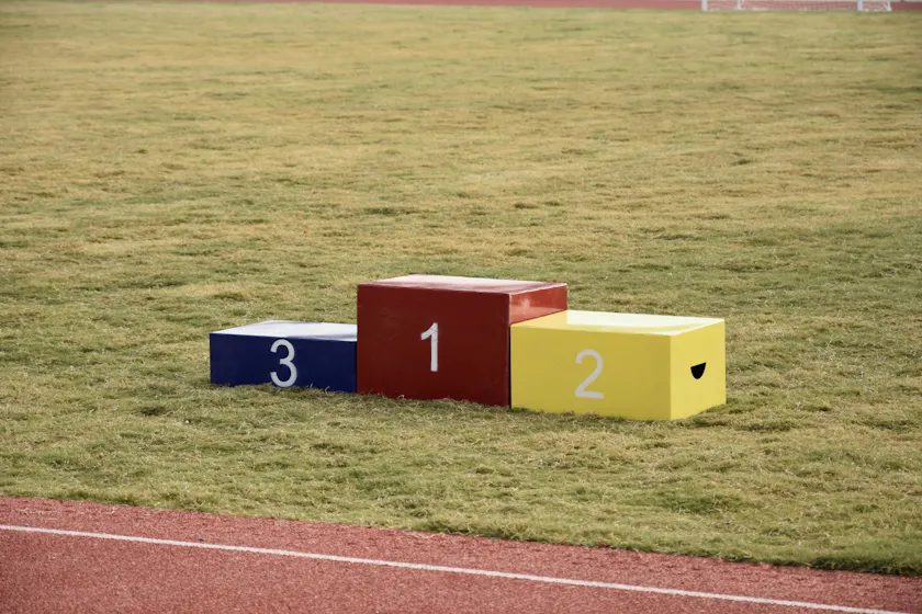 Podium representing the hot trends in learning and development