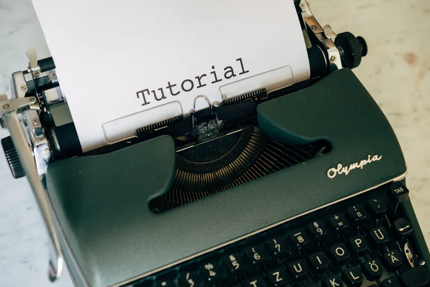Typewriter representing creating a training manual