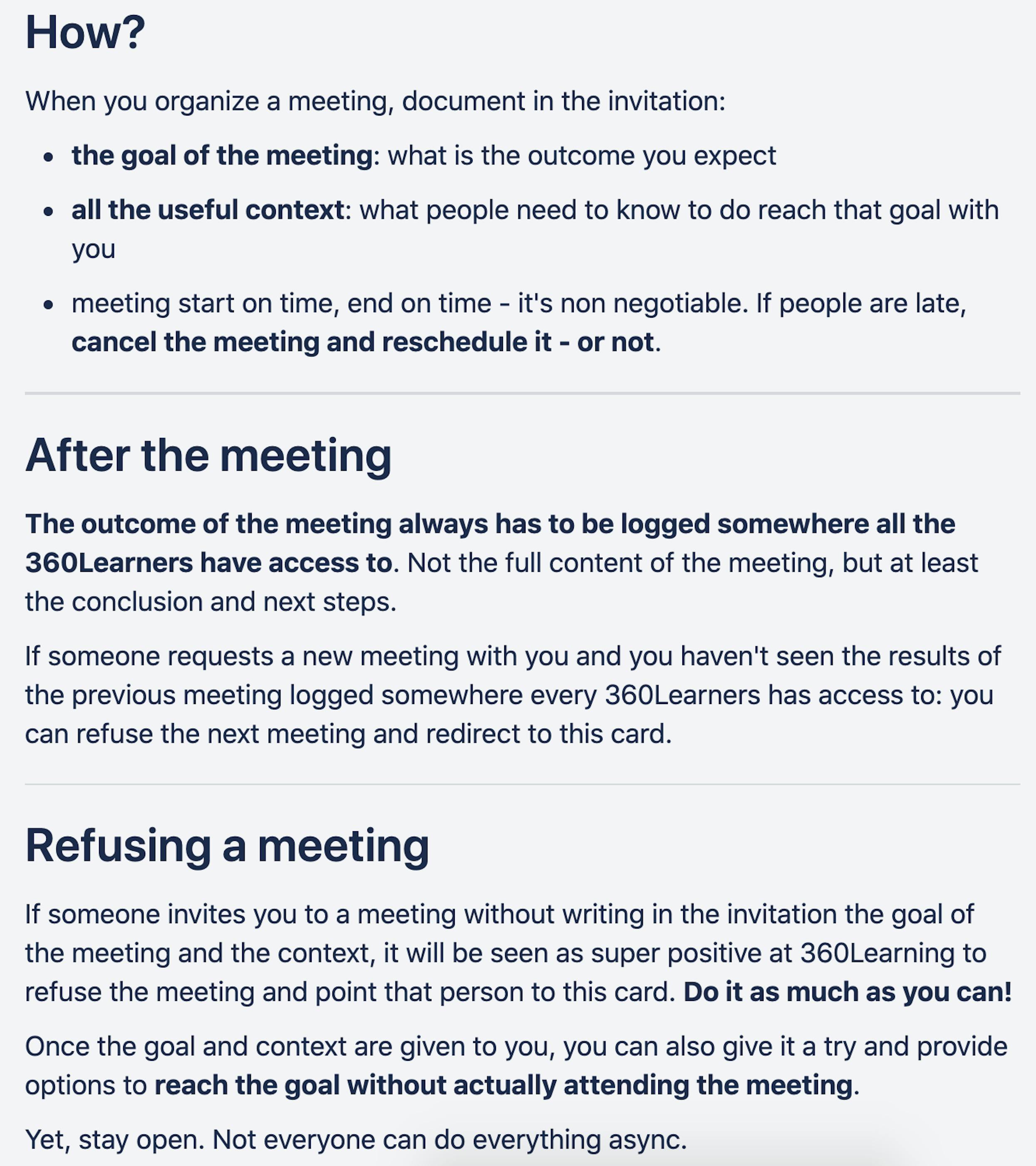 manager training meeting guidelines
