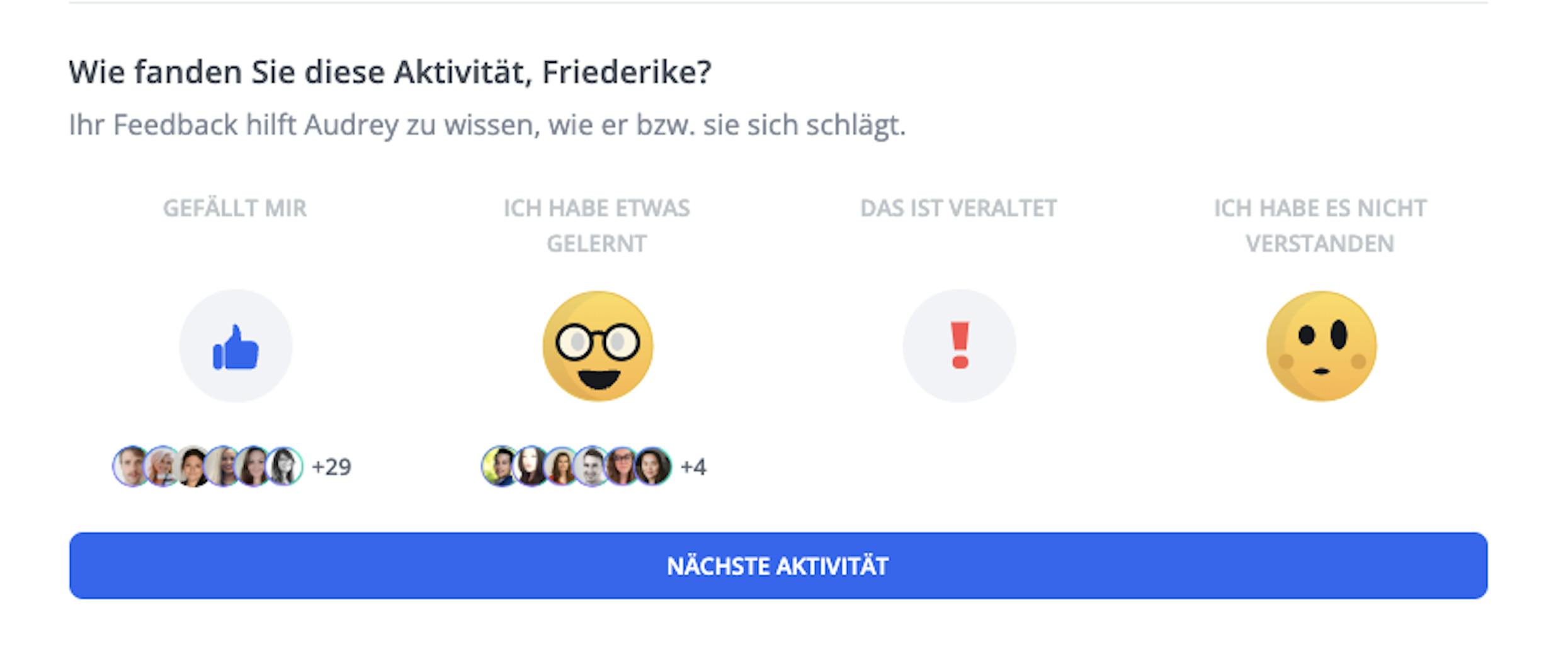 Sofortige Reaktionen und Feedback zu Lerninhalten | 360Learning